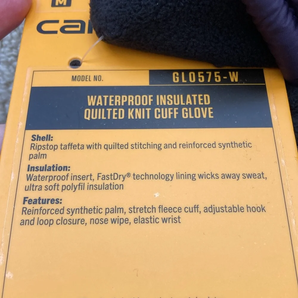 NEW Carhartt Waterproof Insulated Quilted Knit Cuff Glove Women’s Medium NWT